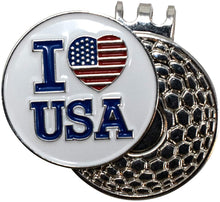 
                        
                          Cargar imagen en el visor de la galería, DA VINCI Magnetic Golf Hat Clip with 1 Inch Embossed Patriotic Metal Golf Ball Marker - JOY2ESpree
                        
                      