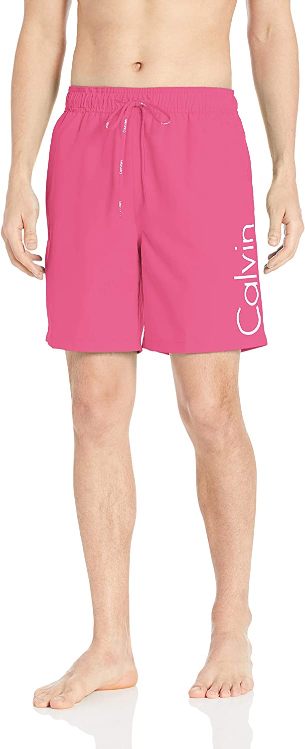 Calvin Klein Men's 7 Inch Elastic Waist Quick Dry Swim Trunk