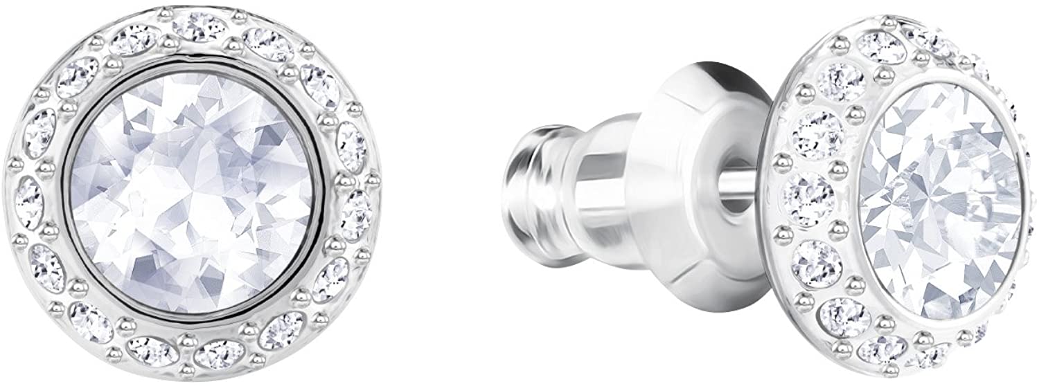 SWAROVSKI Women's Angelic Stud Earring Jewelry Collection, Rhodium Finish, Blue Crystals, Clear Crystals - JOY2ESpree