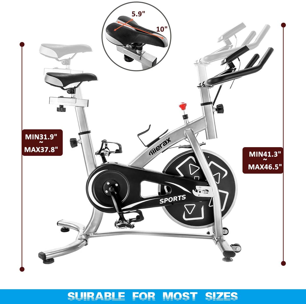Merax Exercise Bike Spin Bike Stationary Indoor Cycling Bike Workout Bike for Home Use - JOY2ESpree