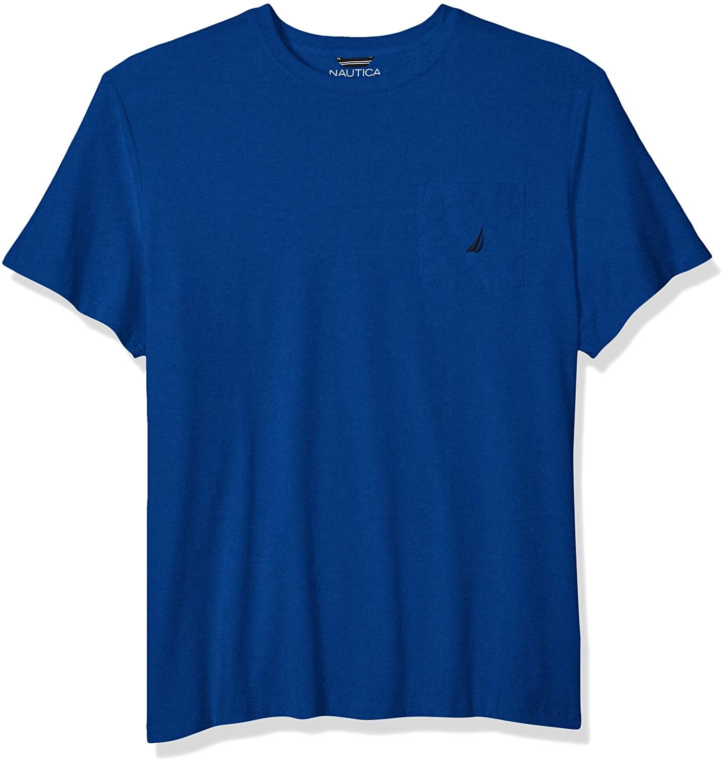 Nautica Men's Solid Crew Neck Short-Sleeve Pocket T-Shirt - JOY2ESpree