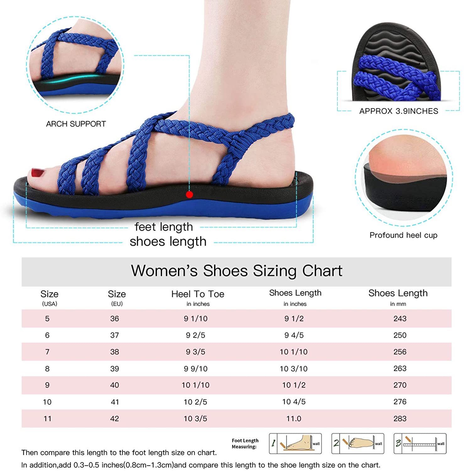 MEGNYA Women's Comfortable Walking Sandals with Arch Support Waterproof for Walking/Hiking/Travel/Wedding/Water Spot/Beach