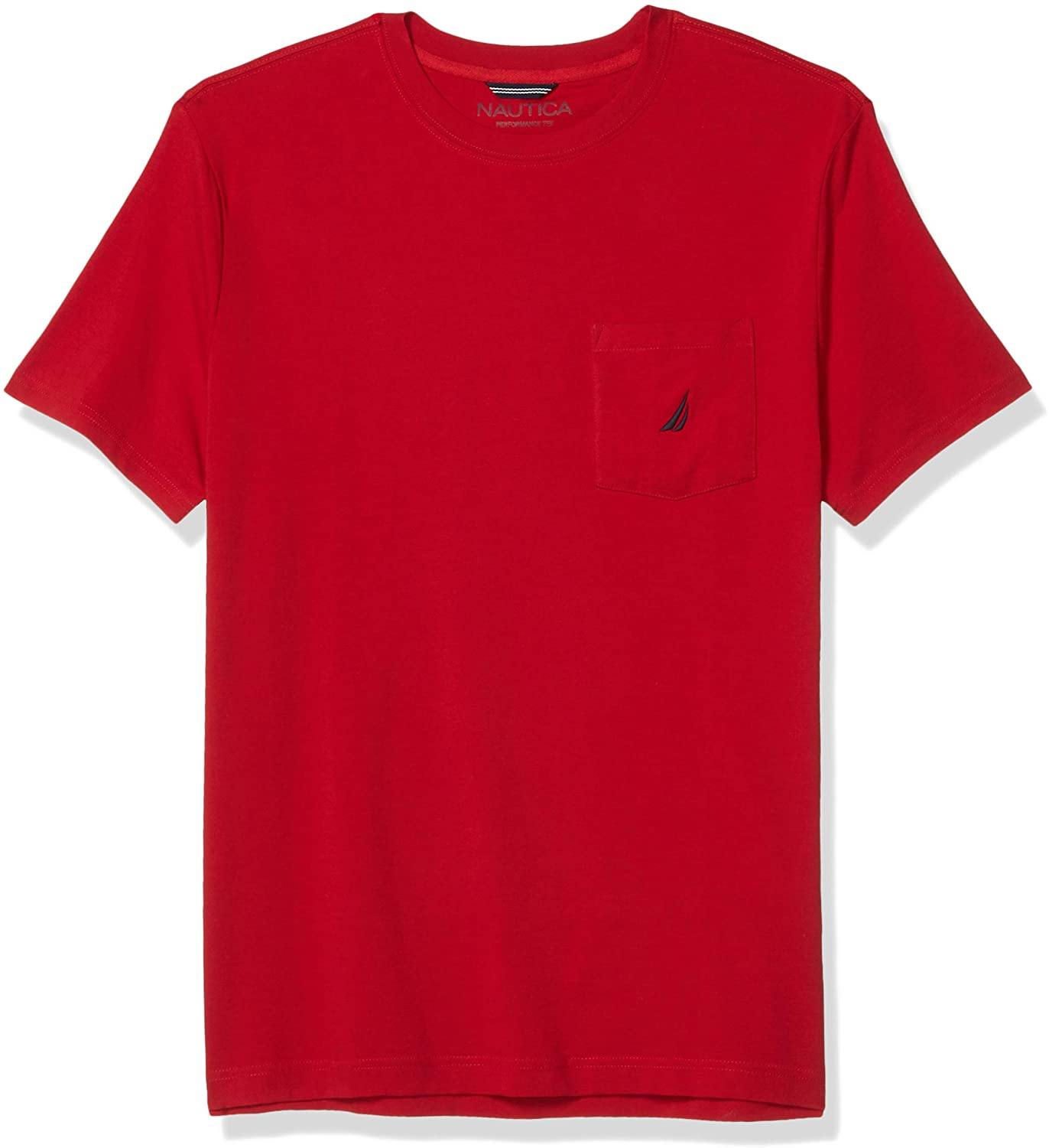 Nautica Men's Solid Crew Neck Short-Sleeve Pocket T-Shirt - JOY2ESpree