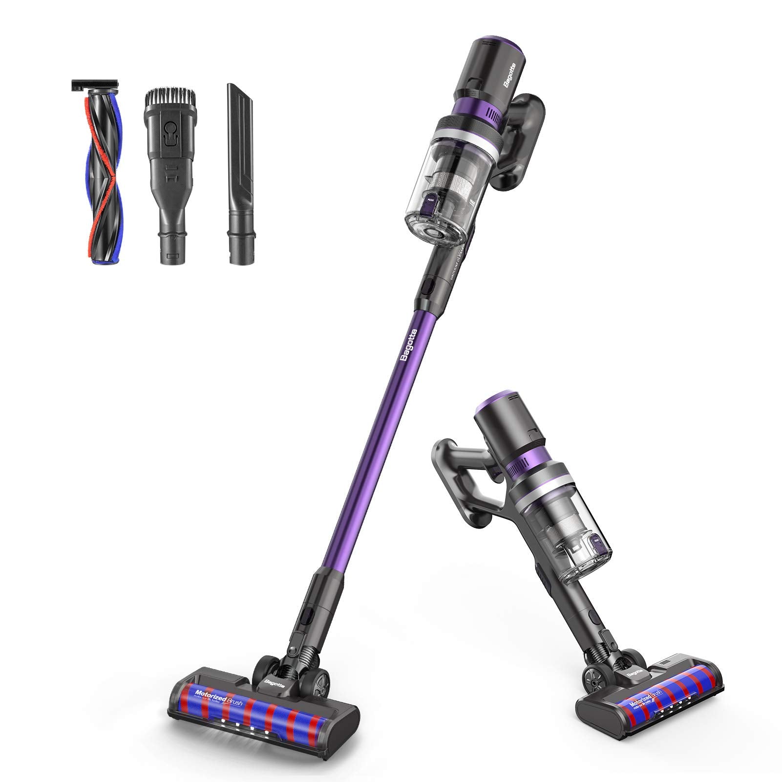 Cordless Vacuum Cleaner, Bagotte 8-in-1 25000Pa Powerful Suction Stick Handheld Vacuum Cleaner for Pet Hair Hard Floor Carpet Car, Lightweight - JOY2ESpree
