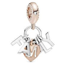 
                        
                          Load image into Gallery viewer, Pandora Jewelry Family Letters Dangle Cubic Zirconia Charm in Pandora Rose and Sterling Silver - JOY2ESpree
                        
                      