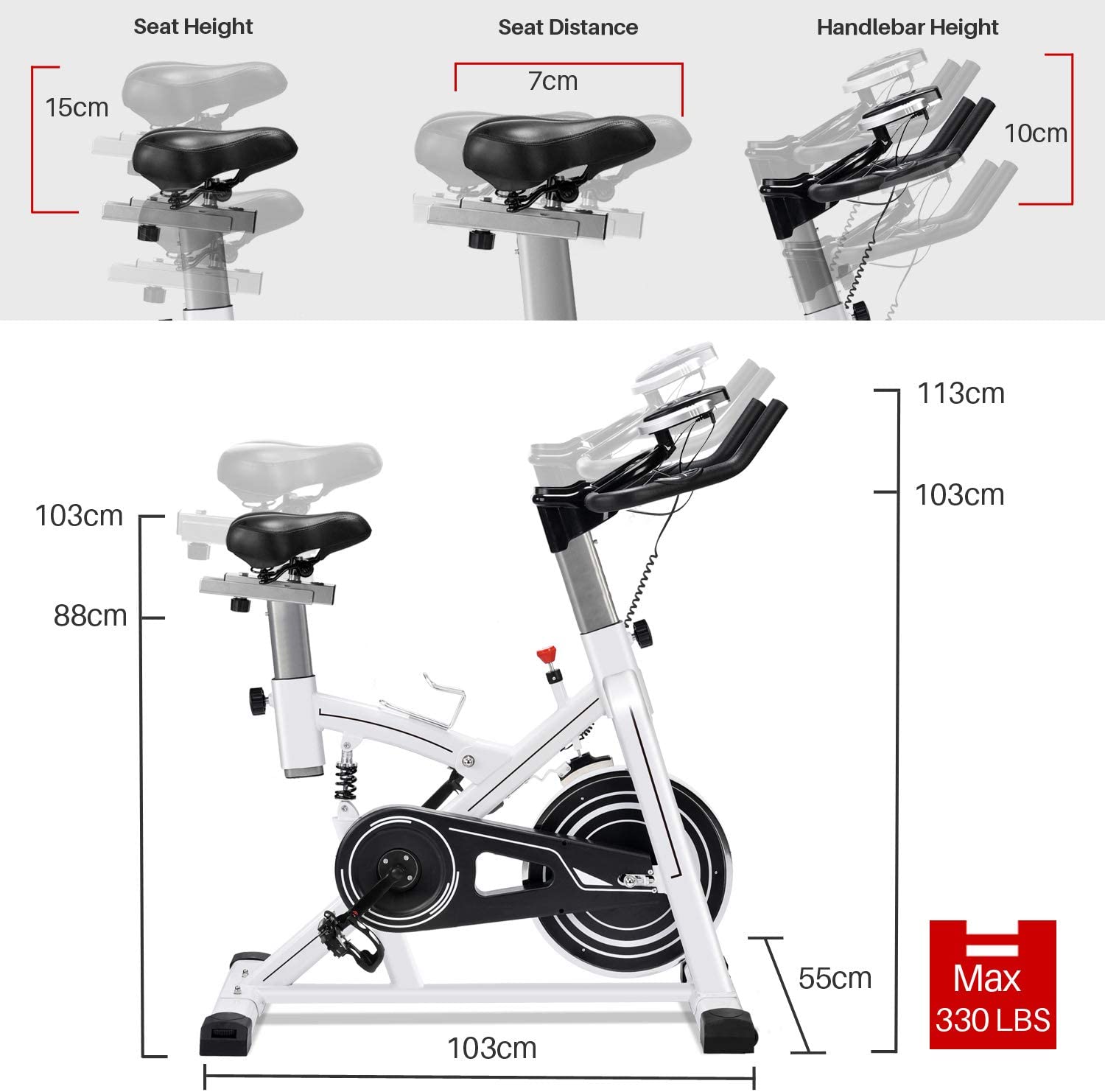 IDEER LIFE Exercise Bike Stationary Indoor Cycling Bicycle, Stationary Spin Bike - JOY2ESpree