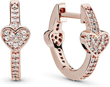 
                        
                          Load image into Gallery viewer, Pandora Rose Alluring Hearts Hoop Earrings - JOY2ESpree
                        
                      