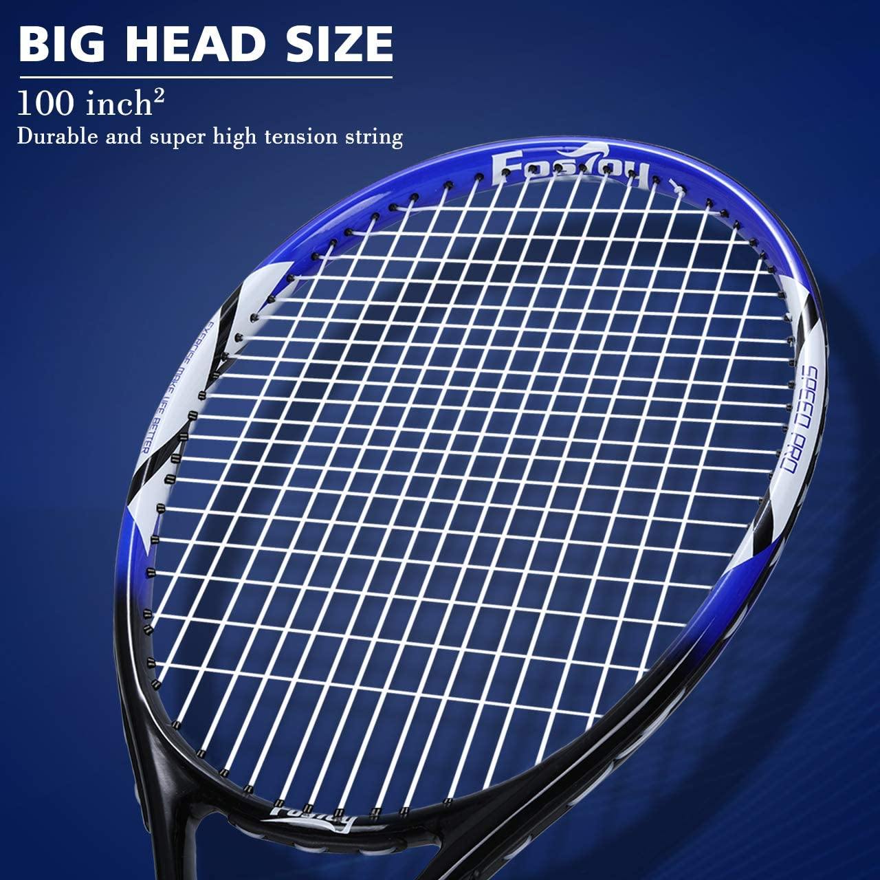 Fostoy Adult Recreational Tennis Racket, 27 inch Tennis Racquet with Carry Bag, Professional Tennis Racket, Good Control Grip, Vibration Dampe - JOY2ESpree