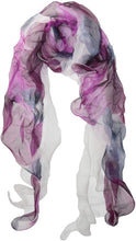 
                        
                          Load image into Gallery viewer, Double Layer Silk scarf, Floral Ruffle Silk Scarf, Summer scarf
                        
                      