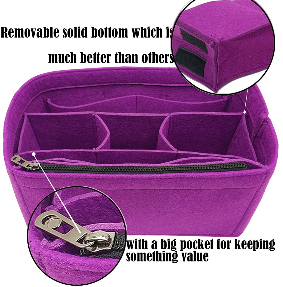 LEXSION Felt Purse Insert Bag Organizer Bag In Bag For Handbag Purse Organizer Fits Speedy Neverfull