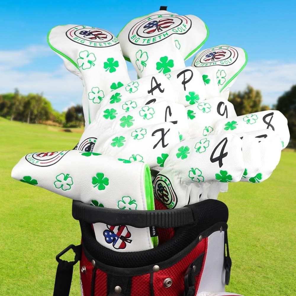 Golf Iron Head Covers 11Pcs Golf Club Protector Lucky Clover for Titleist Callaway Taylormade - JOY2ESpree