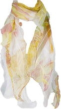 
                        
                          Load image into Gallery viewer, Double Layer Silk scarf, Floral Ruffle Silk Scarf, Summer scarf
                        
                      