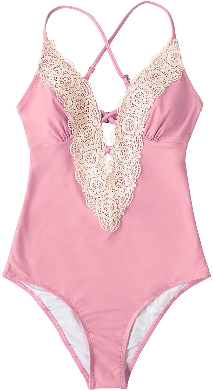 CUPSHE Fashion Women's Ladies Vintage Lace Bikini Sets Beach Swimwear Bathing Suit