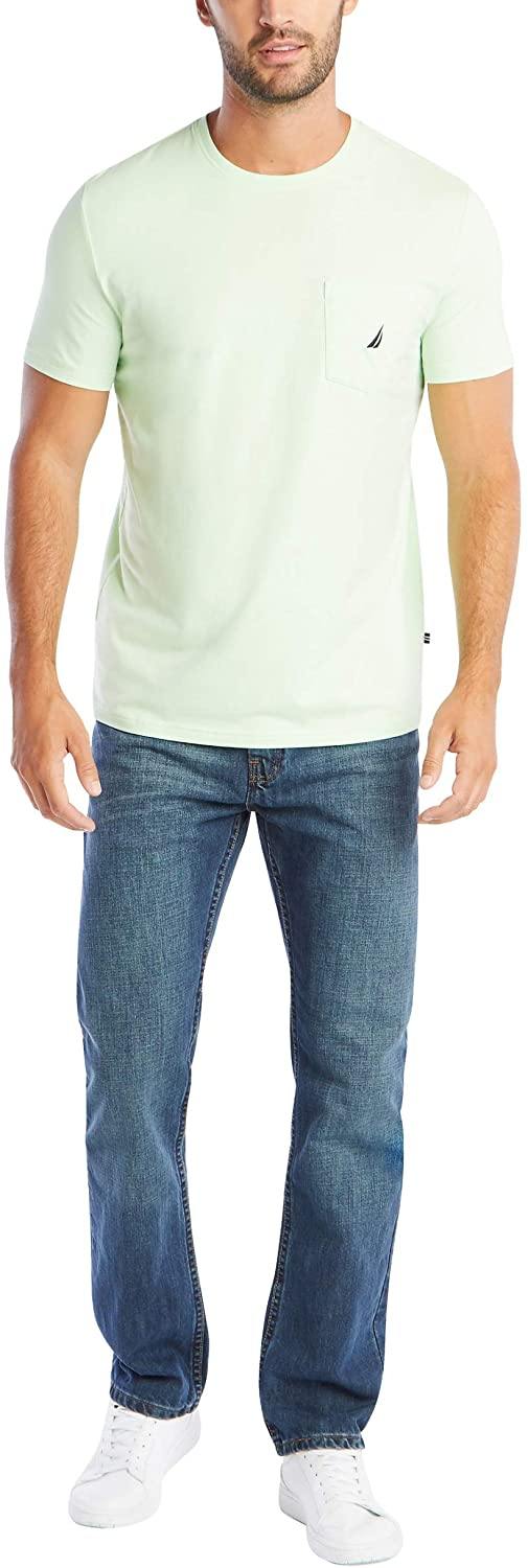 Nautica Men's Solid Crew Neck Short-Sleeve Pocket T-Shirt - JOY2ESpree
