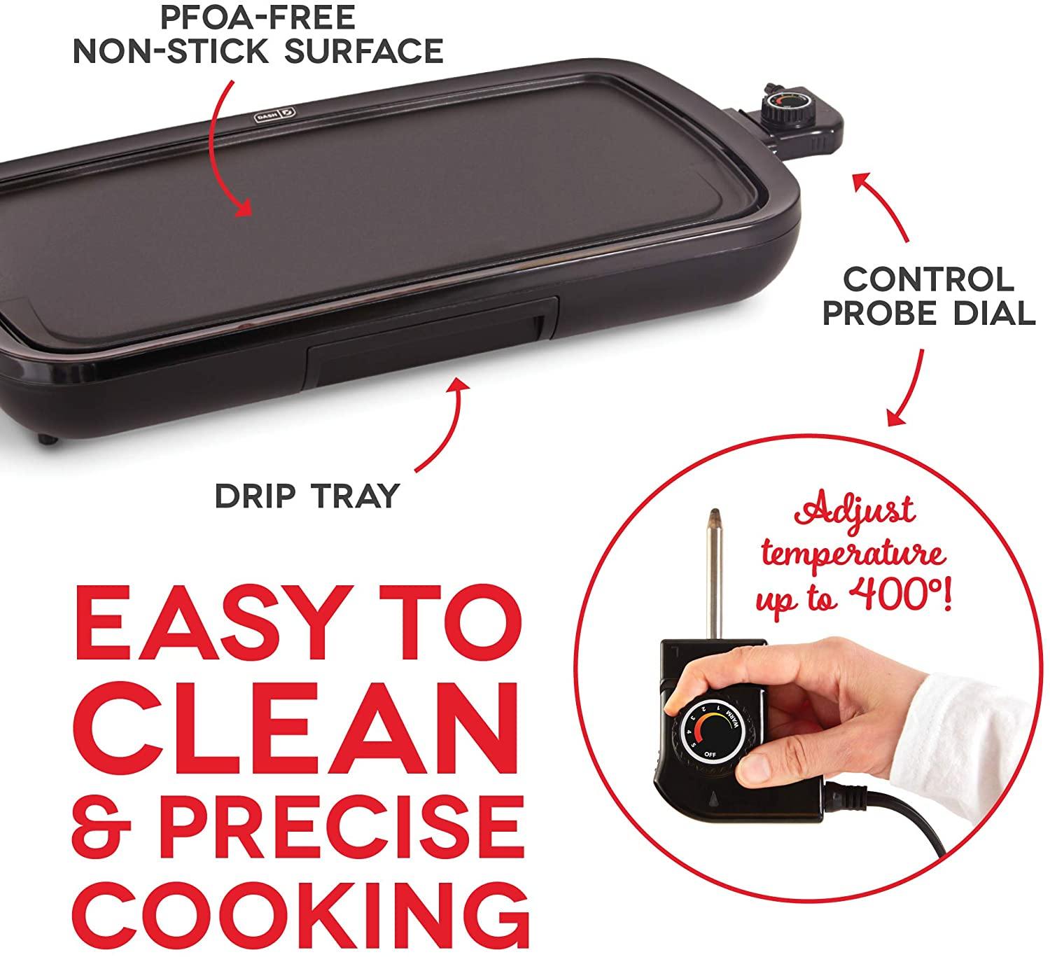 DASH DEG200GBRD01 Everyday Nonstick Electric Griddle for Pancakes, Burgers, Quesadillas, Eggs & other on the go Breakfast - JOY2ESpree