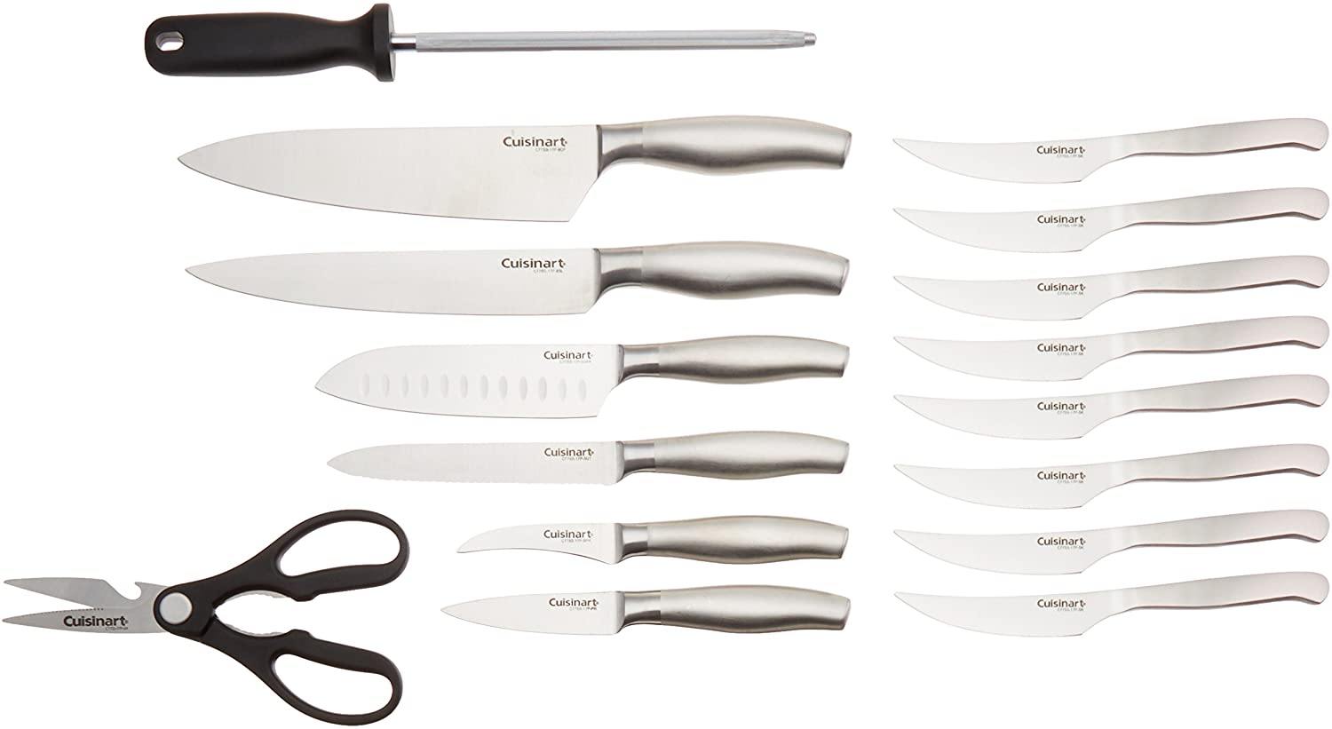 Cuisinart C77SS-17P 17-Piece Artiste Collection Cutlery Knife Block Set, Stainless Steel - JOY2ESpree