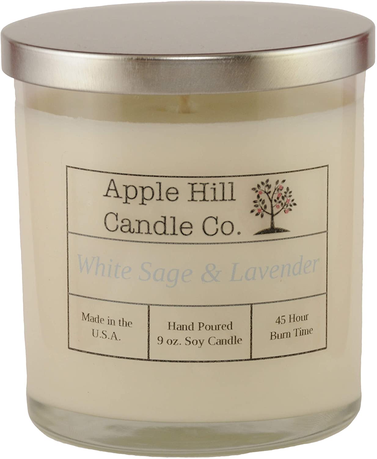 Handmade Natural Soy Candle - White Sage and Lavender (9 oz.)