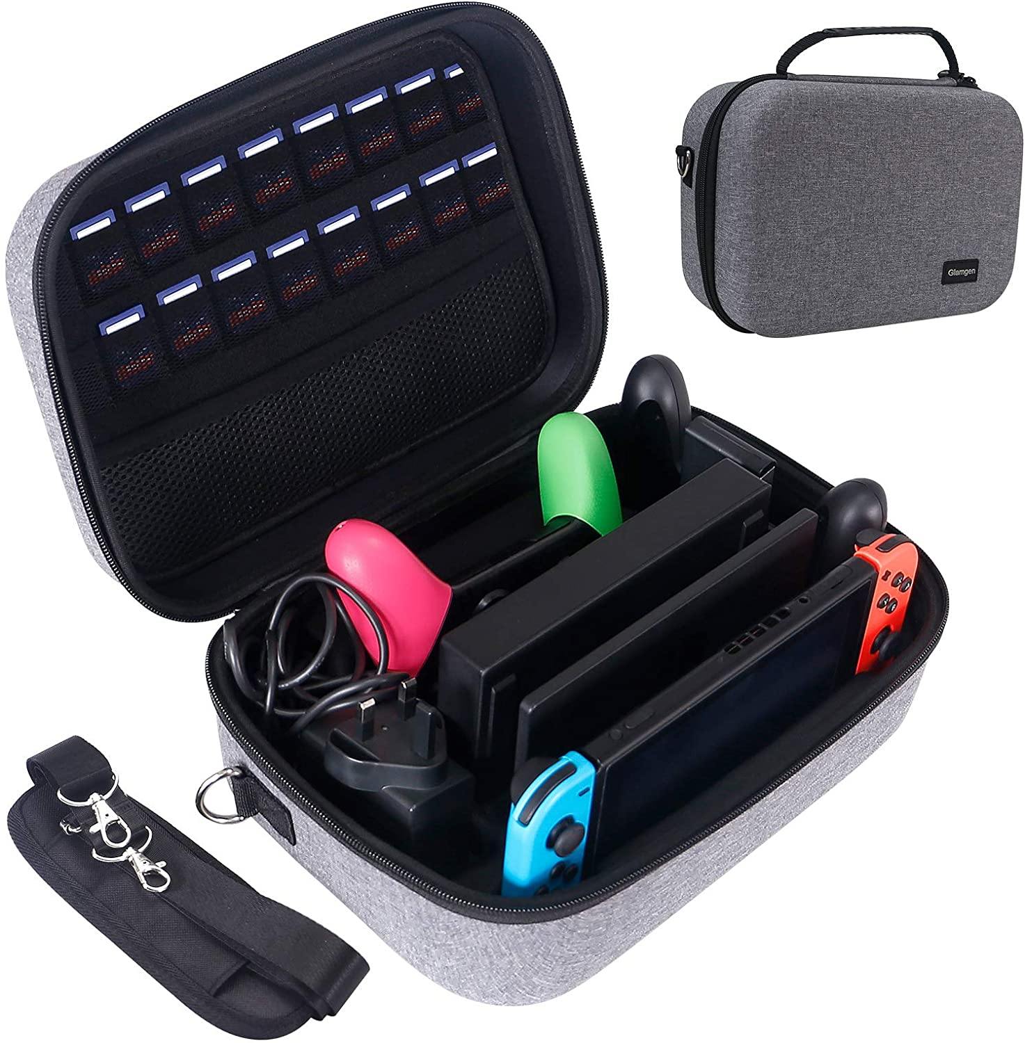 Large Carrying Storage Case for Nintendo Switch,Protective Travel Hard Shell Messenger Bag for Switch Console - JOY2ESpree