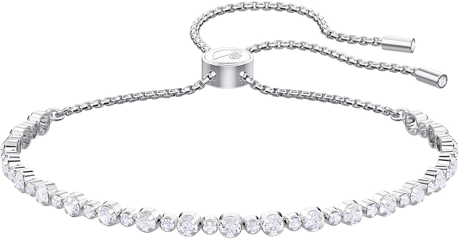 SWAROVSKI Women's Subtle Bracelet Jewelry Collection, Rhodium Finish, Clear Crystals - JOY2ESpree