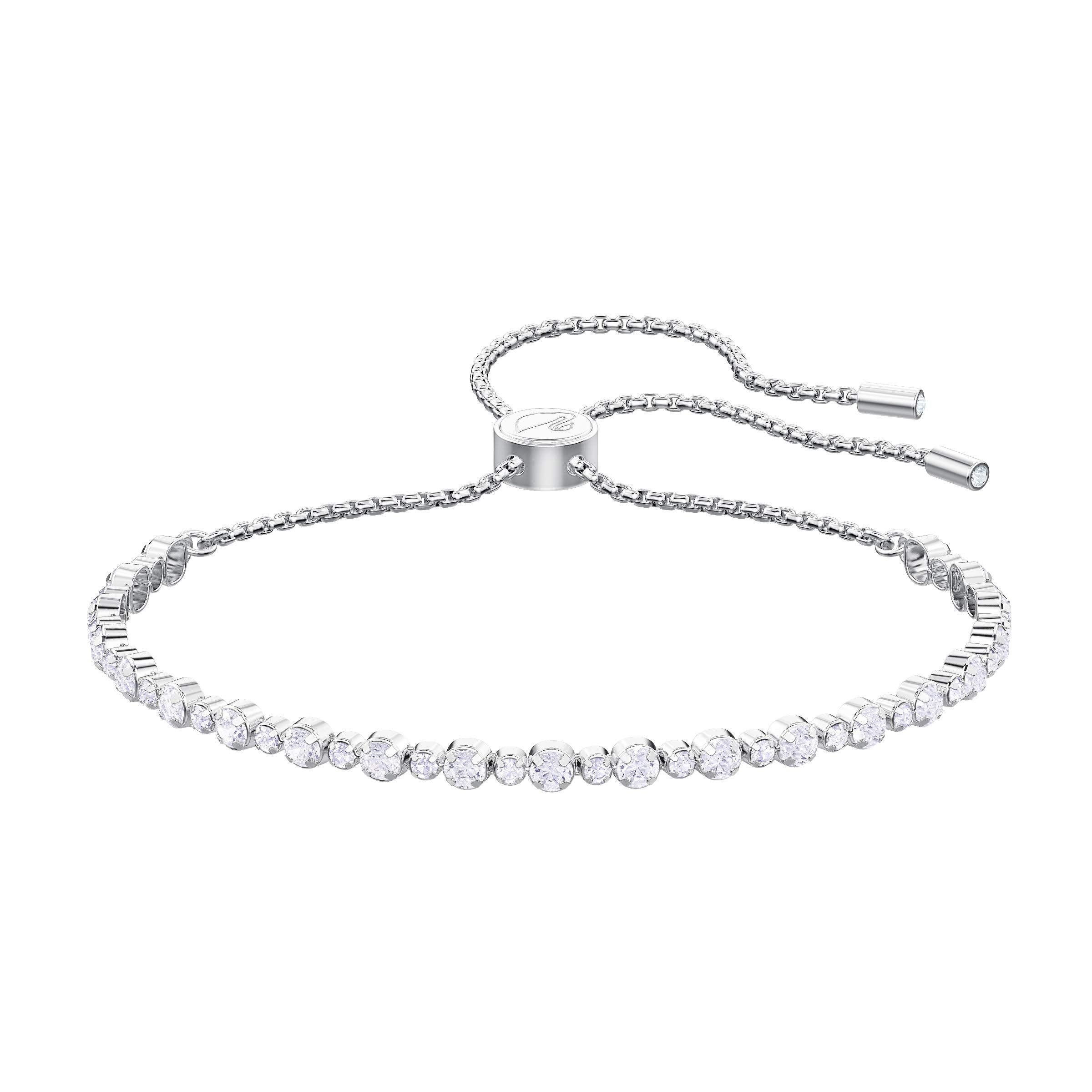 SWAROVSKI Women's Subtle Bracelet Jewelry Collection, Rhodium Finish, Clear Crystals - JOY2ESpree