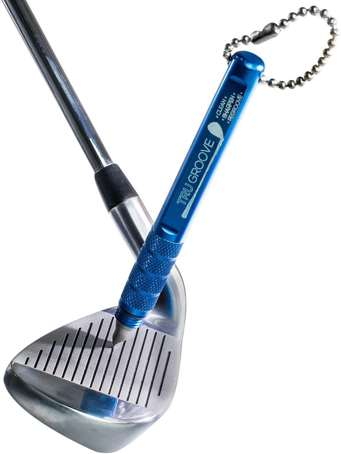 TruGroove Golf Club Groove Sharpener - Improved Backspin and Ball Control - Wedges and Irons - with 2 Free Color Matched Ball Markers - Made in USA - JOY2ESpree