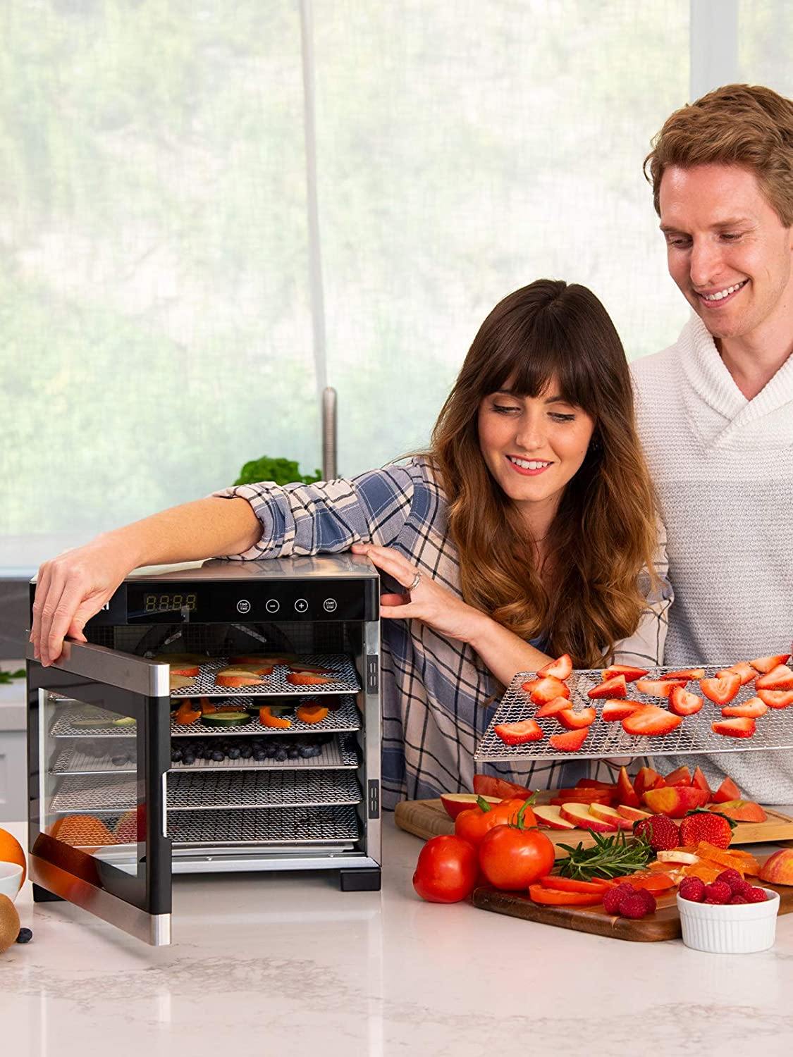 COSORI Premium Food Dehydrator Machine(50 Free Recipes), 6 Stainless Steel Trays with Digital Timer and Temperature Control - JOY2ESpree