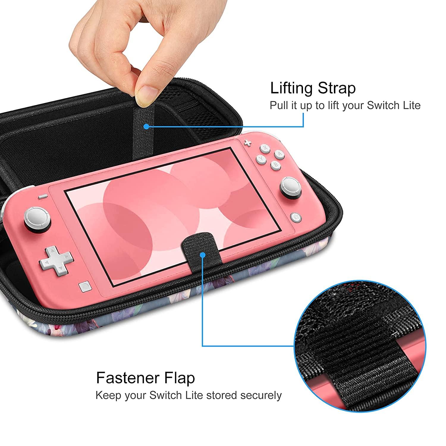 Fintie Carry Case for Nintendo Switch Lite 2019 - [Shockproof] Hard Shell Protective Cover Bag with 15 Game Card/2 Micro SD Card Slots - JOY2ESpree