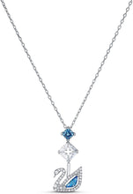 
                        
                          Load image into Gallery viewer, Swarovski Women's Dazzling Swan Necklace, Blue Crystals, Pink Crystals - JOY2ESpree
                        
                      