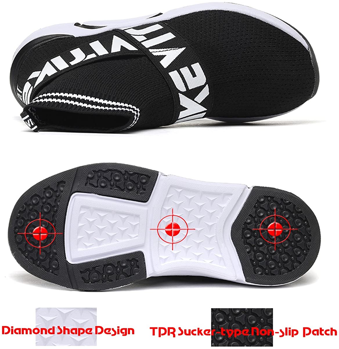 Women's Walking Shoes Running Shoes Socks Platform Fashion Mesh Sneakers Air Cushion Athletic Gym Casual Loafers Dance Hip-hop Shoes