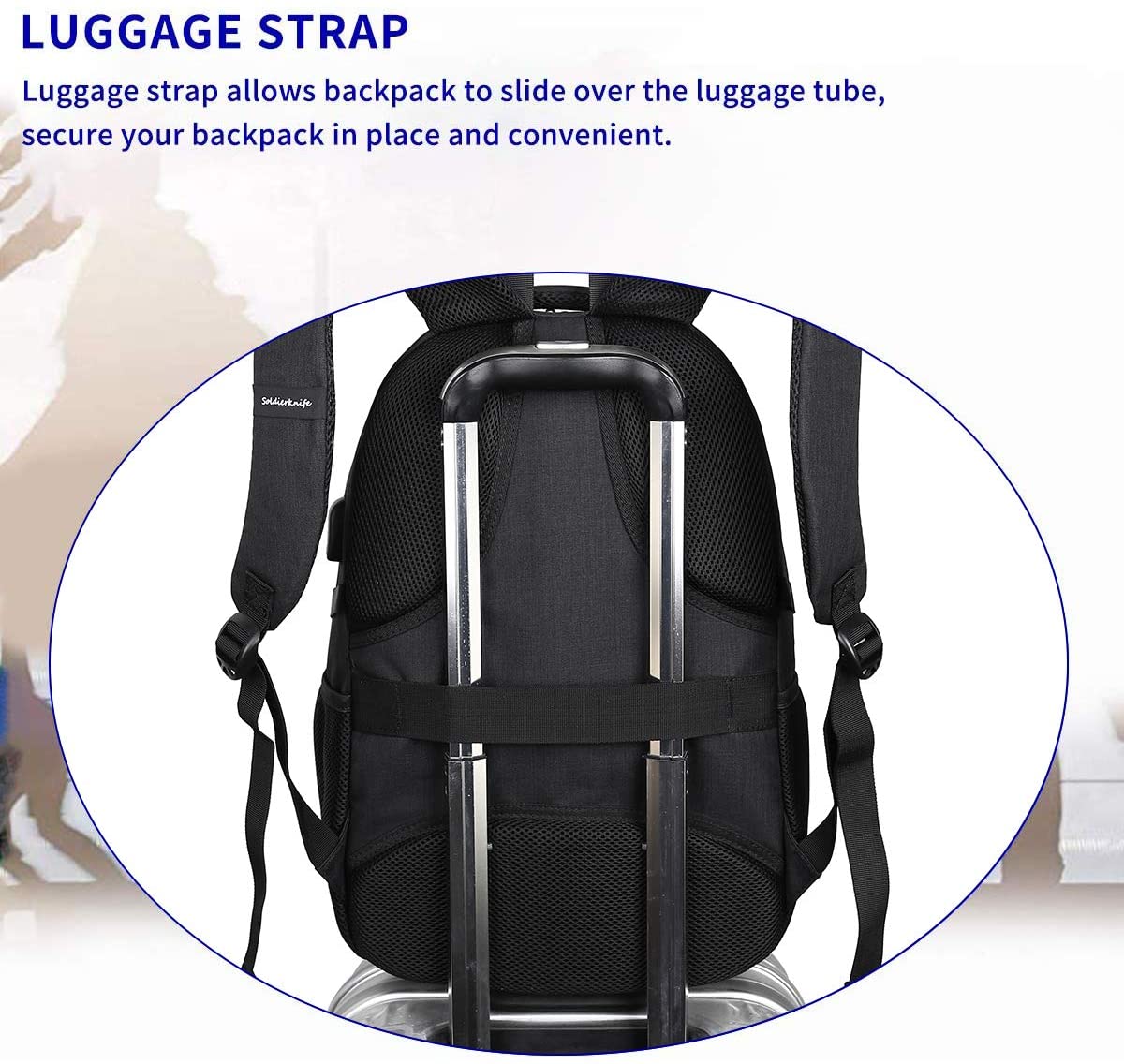 SHRRADOO Durable Anti Theft Laptop Backpack Travel Backpacks Bookbag