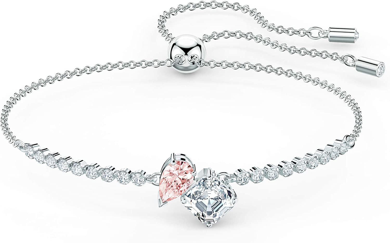 SWAROVSKI Women's Attract Soul Jewelry Collection, Rhodium Finish, Pink Crystals - JOY2ESpree