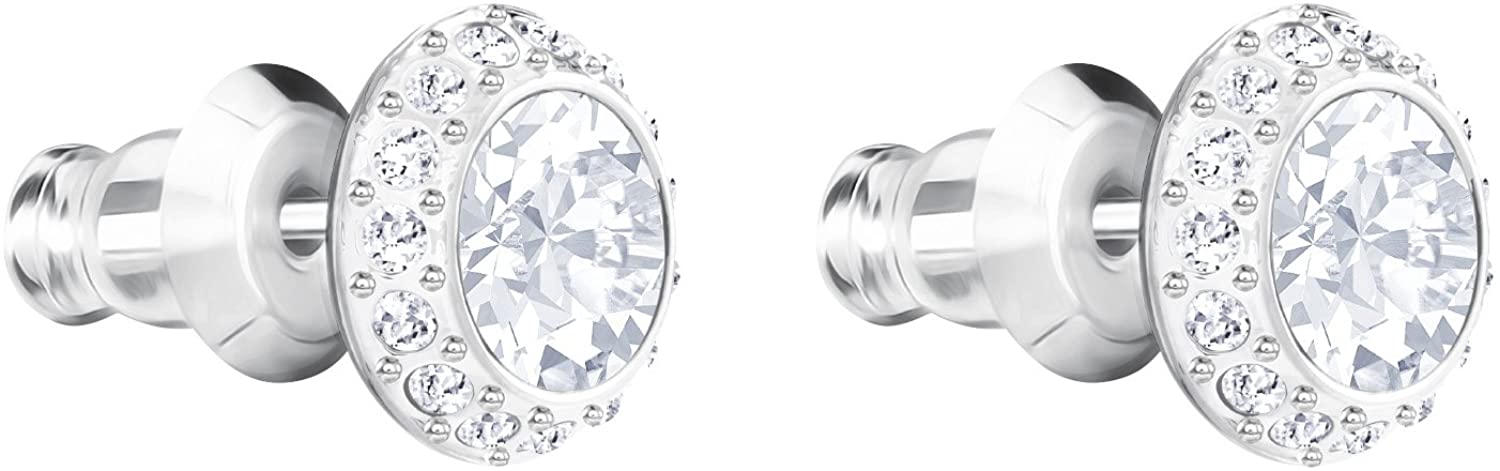 SWAROVSKI Women's Angelic Stud Earring Jewelry Collection, Rhodium Finish, Blue Crystals, Clear Crystals - JOY2ESpree