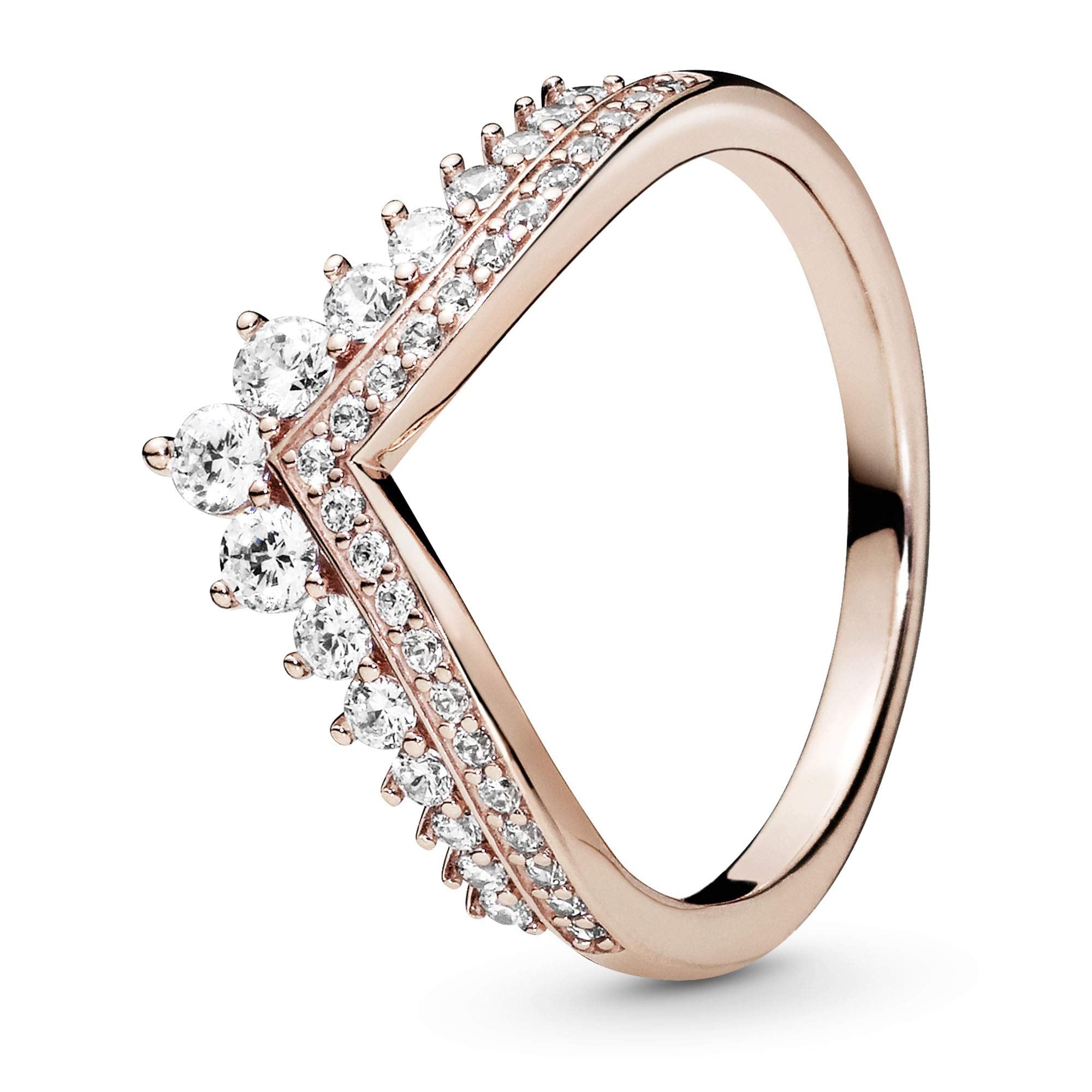 Pandora Jewelry Princess Sparkling Wishbone Cubic Zirconia Ring in Pandora Rose - JOY2ESpree
