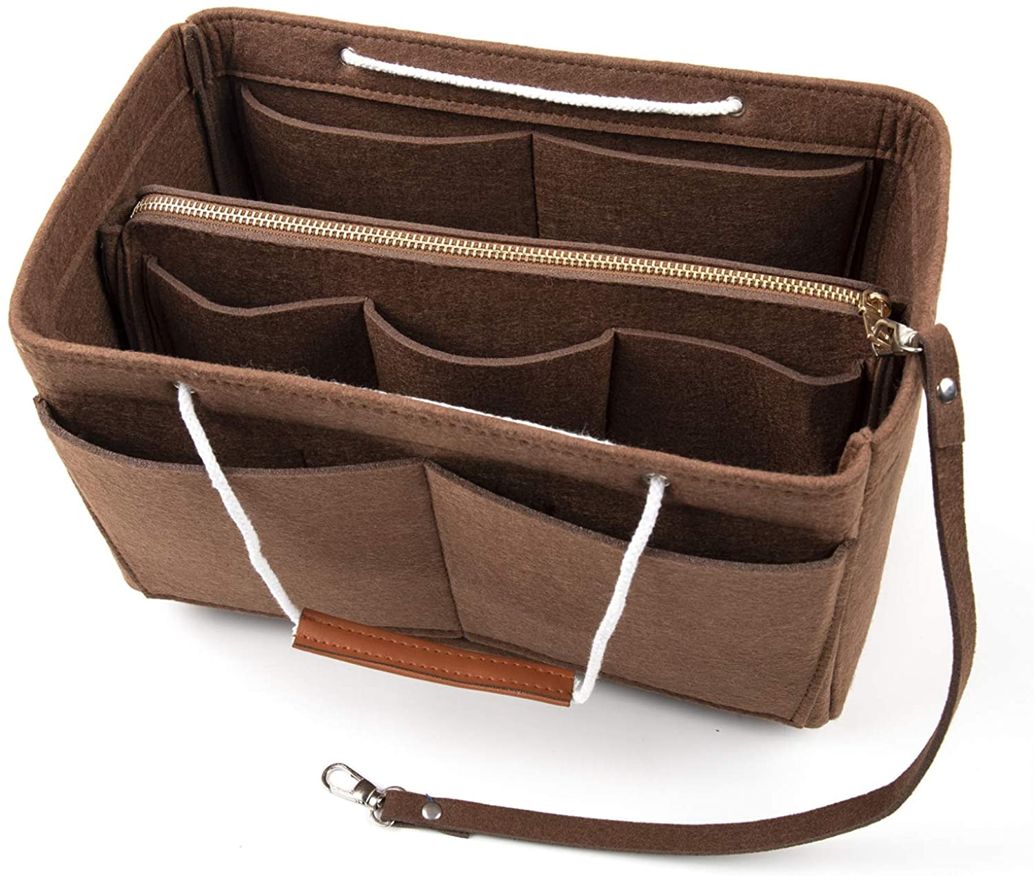 Purse Bag Organizer Insert with Lots of Different Size Spaces Divider Shaper for Speedy Shoulder Hobo Bag Keep Stuff Organized