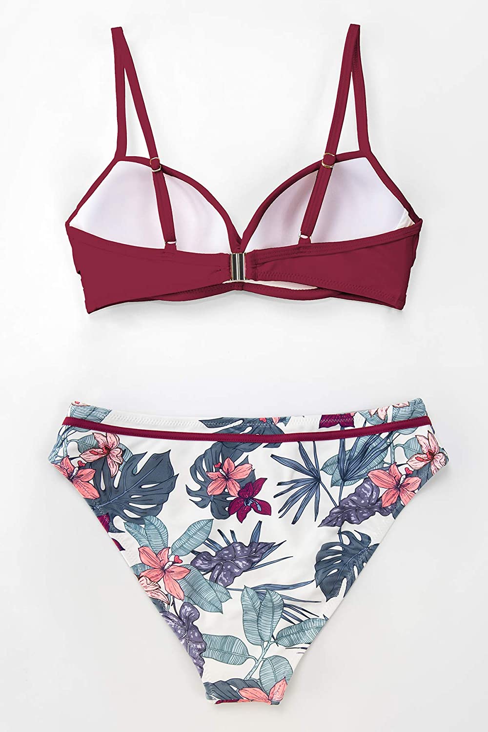 CUPSHE Women's Wrap Top Floral Bottom Bathing Suit Two Piece Sexy Swimsuit