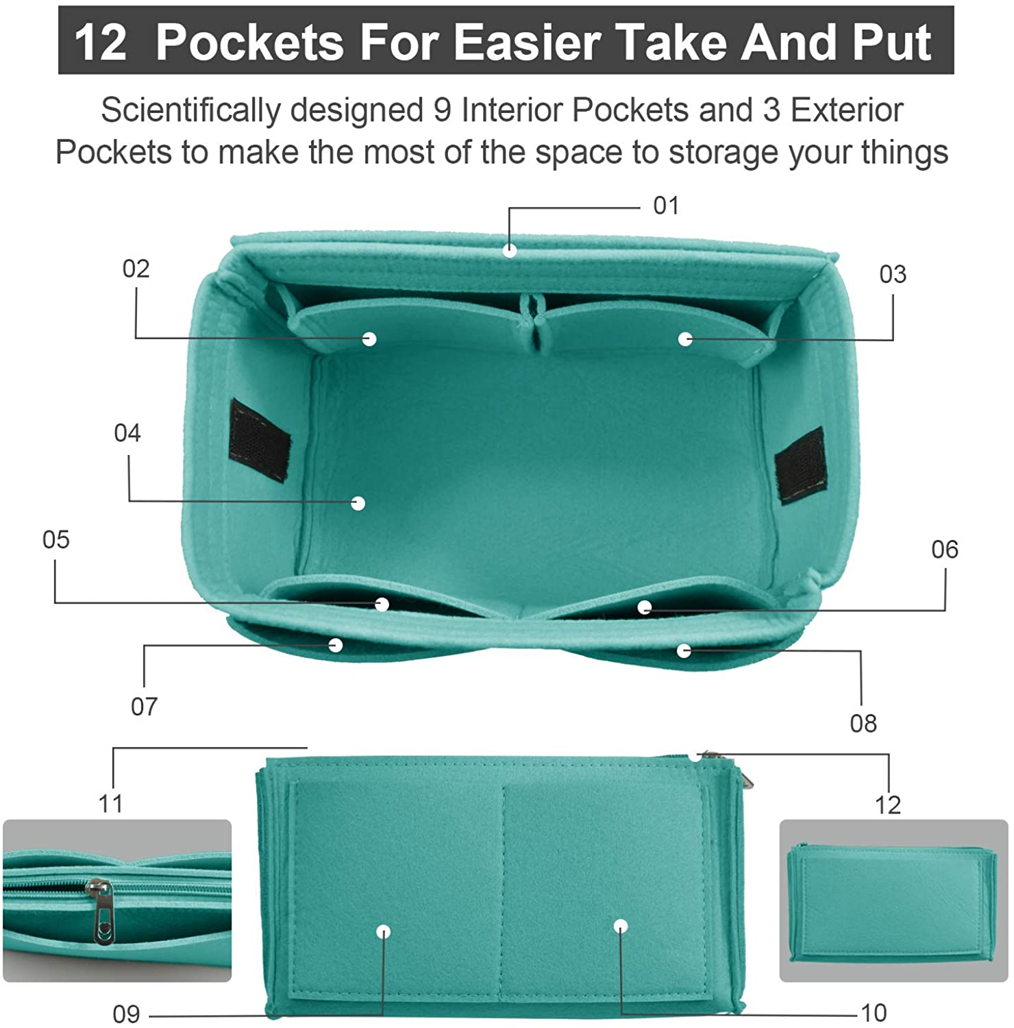 Purse Organizer Insert, Handbag & Tote Organizer, Bag in Bag, Perfect for Speedy Neverfull and More