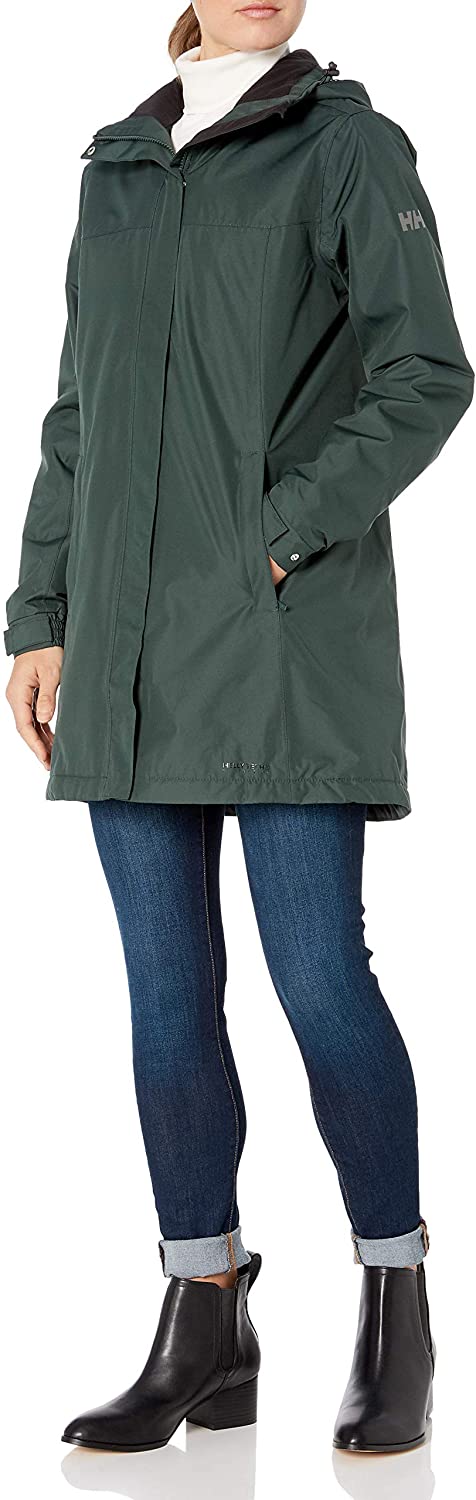 Helly-Hansen Womens Aden Insulated Waterproof Windproof Breathable Long Length Packable Hood Rain Coat Jacket