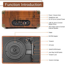 
                        
                          Muat gambar ke penampil Galeri, LP&amp;No.1 Portable Suitcase Turntable with Stereo Speaker,3 Speeds Belt-Drive Vinyl Record Player Black - JOY2ESpree
                        
                      