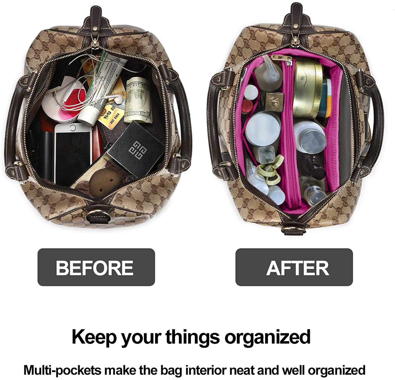 Purse Organizer Insert, Handbag & Tote Organizer, Bag in Bag, Perfect for Speedy Neverfull and More
