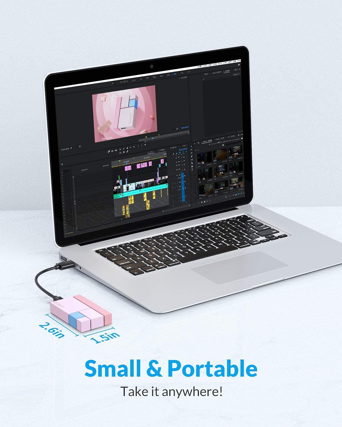 ORICO 250GB Ultra-Mini Portable SSD - Read/Write Up to 540MB/s - USB3.1 GEN2 External Solid State Drive for PC Laptop Mac and More-White-CN300 Chroma - JOY2ESpree
