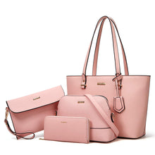 
                        
                          Load image into Gallery viewer, Women Fashion Handbags Wallet Tote Bag Shoulder Bag Top Handle Satchel Purse Set 4pcs
                        
                      