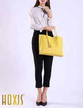 
                        
                          Load image into Gallery viewer, Minimalist Clean Cut Pebbled Faux Leather Tote Womens Shoulder Handbag
                        
                      
