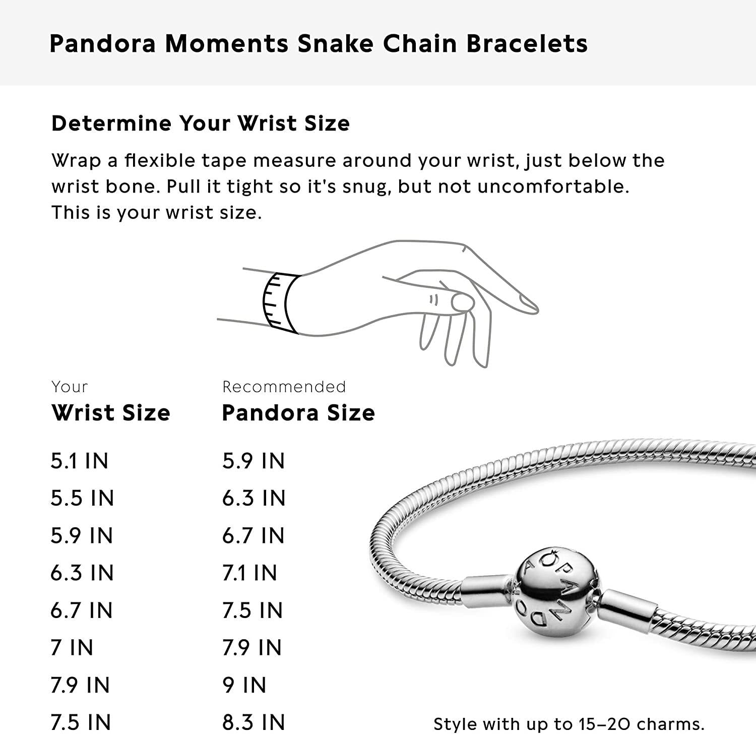 PANDORA Jewelry Smooth Moments Snake Chain Charm Sterling Silver Bracelet - JOY2ESpree