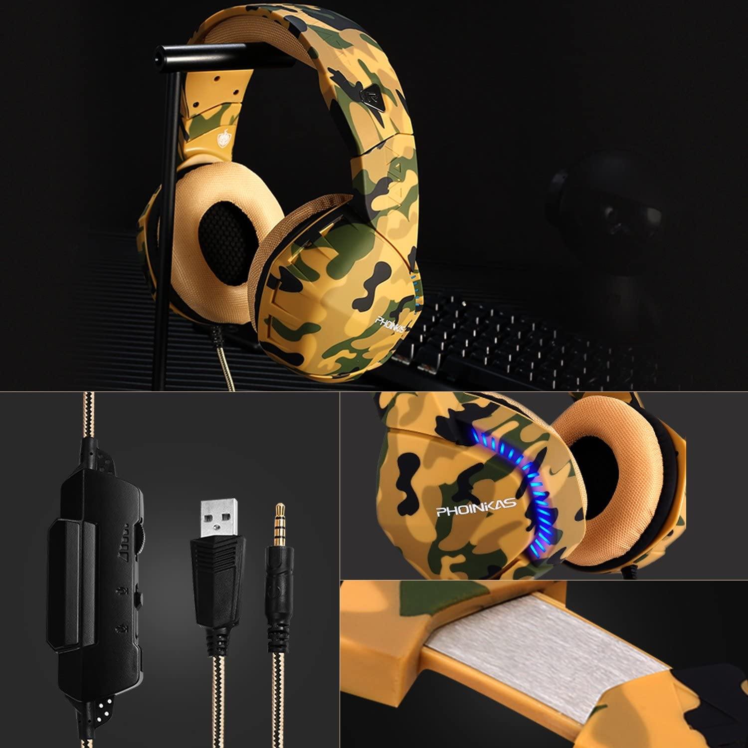 PS4 Gaming Headset with 7.1 Surround Sound, Xbox One Headset with Noise Canceling Mic & LED Light - JOY2ESpree