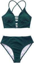 
                        
                          Load image into Gallery viewer, CUPSHE Women’s Bikini Swimsuit Floral Print Lace Up Strappy Two Piece Bathing Suit
                        
                      