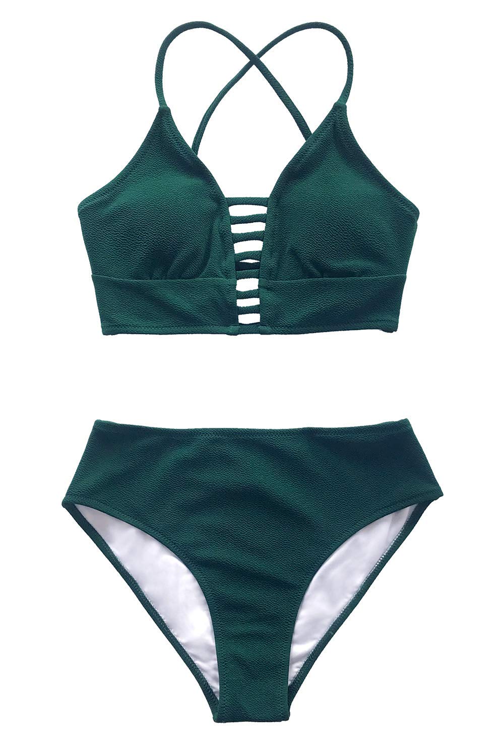 CUPSHE Women’s Bikini Swimsuit Floral Print Lace Up Strappy Two Piece Bathing Suit