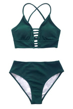 
                        
                          Load image into Gallery viewer, CUPSHE Women’s Bikini Swimsuit Floral Print Lace Up Strappy Two Piece Bathing Suit
                        
                      