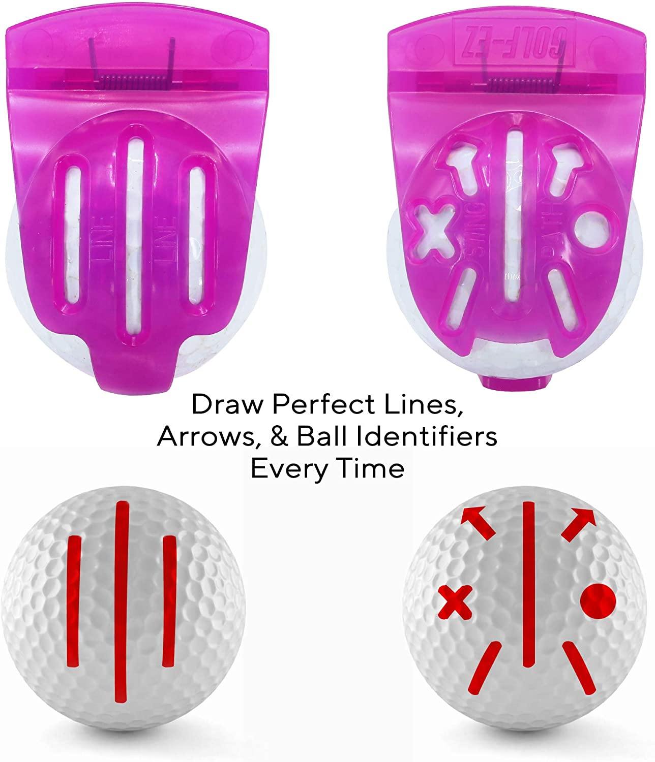 Golf-EZ TRI-LINE Golf Ball Alignment Kit with Carry Case | Swing Path Arrows & Ball Identifiers - JOY2ESpree