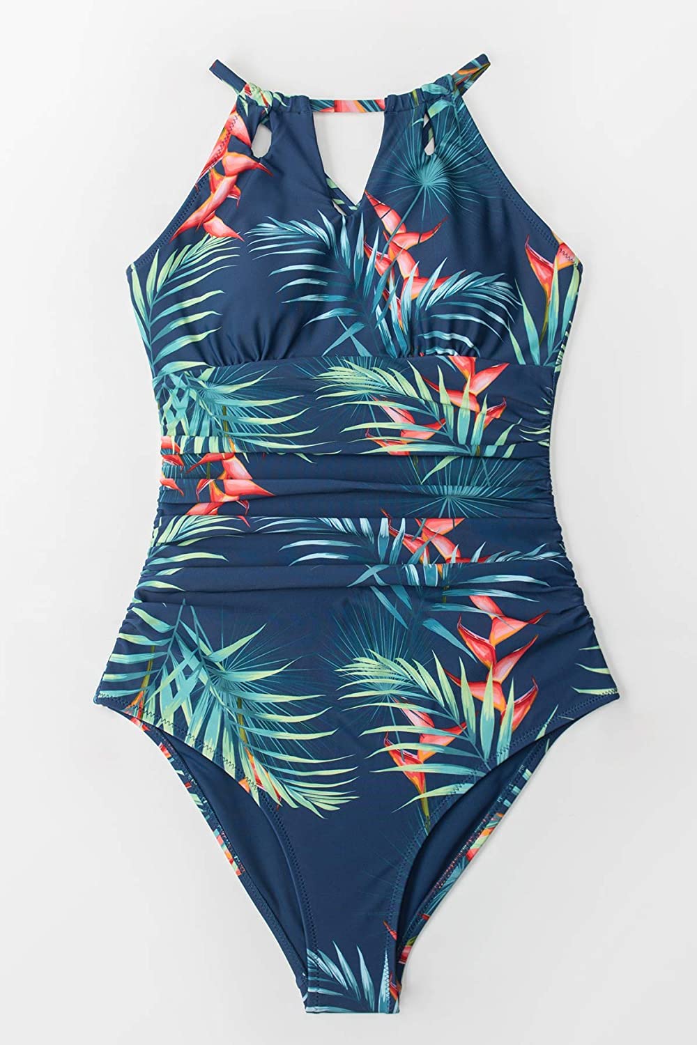 CUPSHE Women's One Piece Swimsuit High Neck Tummy Control Swimwear Bathing Suit