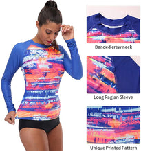 
                        
                          將圖片載入圖庫檢視器 CharmLeaks Women's Long Sleeve Rashguard UPF 50 Sun Protection Swimsuit Top Striped Swim Shirts
                        
                      